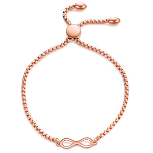 Pulsera Infinito Ajustable de 24MM, Aleación de Zinc y Acero, Oro Rosa, Joyería de Regalo, Diseño Geométrico AD1192 - Product Image 3