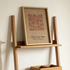 Impression encadrée florale bohème « Sauvage et Libre » – Décoration murale en toile de jute imprimée pour salon et chambre à coucher - Product Image 6