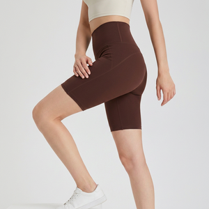 Shorts de yoga de cintura alta para mujer, 8 pulgadas, no transparentes, control de abdomen, efecto levantacola, informales, para gimnasio, entrenamiento, ropa deportiva al por mayor - Product Image 4