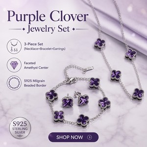 Conjunto <span class=keywords><strong>de</strong></span> Collar, Pulsera y Pendientes <span class=keywords><strong>de</strong></span> Acero Inoxidable y Titanio con Trébol <span class=keywords><strong>de</strong></span> Cuatro <span class=keywords><strong>Hojas</strong></span> <span class=keywords><strong>de</strong></span> Doble Cara, Resistente a la Decoloración, para Mujer, Elegante - Product Image 5