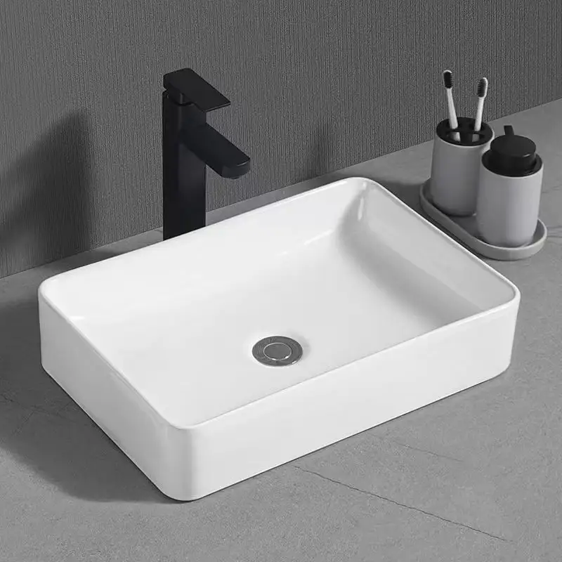 Lavabo de piedra artificial de superficie sólida para colgar en la pared, lavabo de armario de cerámica, lavabo doble montado, lavabo personalizado