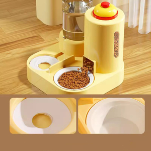 موزع طعام وماء أوتوماتيكي 2 في <span class=keywords><strong>1</strong></span> للحيوانات الأليفة بنظام يعمل بالجاذبية لتتبع الكلاب والحيوانات الأليفة، مصنوع من البلاستيك المتين - Product Image 4