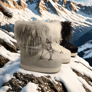 2026 <b>Winter</b> New Thermal <b>Ankle</b> Thickened Warm Fur <b>Women</b> <b>Boots</b> Space Moonlight Fashion Snow <b>Boots</b> Comfortable - Product Image 1
