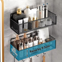 Promotion en gros : Étagère de rangement murale en métal sans perçage, grande capacité, moderne, durable et étanche pour salle de bain