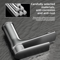 Robinet moderne minimaliste en acier inoxydable brossé à trou unique, avec valve en céramique, eau chaude/froide pour lavabo, salles de bain et meubles-lavabos.
