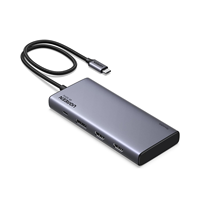 Base de Conexión USB C 8 en 1 UGREEN, 100W PD y Hub USB C con Triple Pantalla 4K, 2 HDMI, DP, 2 Puertos USB A&C 3.2 para MacBook