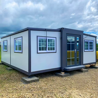 Maison conteneur pliable et extensible de 20 pieds, de luxe, 3 chambres, contemporaine, en acier léger préfabriqué, avec atelier, pour usage hospitalier