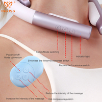 PAKISS Masseur cervical intelligent mini en gros, technologie de chaleur par impulsions à toucher réel, 10 modes, 16 niveaux, batterie 1000 mAh