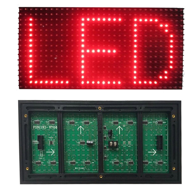 China P10 LED Screen Module 320*160mm Outdoor Single Color Module for Shopping Mall Retail Store and Elevator Use