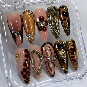 JOYPET-Faux ongles longs et pointus à presser pour fille épicée, 10 pièces, de différentes tailles, vente à chaud - Product Image 3