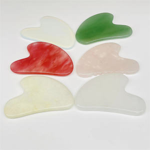 Изготовленный на заказ логотип Опалит Gua Sha Cuarzo доска для соскабливания сердце гуаша камень розовый кварц Gua Sha инструмент для лица Натуральный Нефритовый камень - Product Image 3