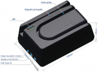 Lecteur de chèques bancaires FUWEI MICR1250 externe USB, scanner noir, 23,56 cm/s