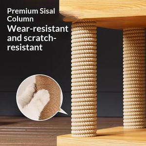 Arbre à chat en panneau de densité pour approvisionnement direct, avec structure d'escalade, nid, design semi-circulaire et grande maison d'arbre - Style simple - Product Image 4