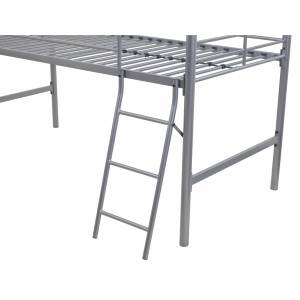 LILY Modern <b>Single</b> or Double Mid-Sleeper Bunk <b>Bed</b> Durable Convertible Iron Frame <b>with</b> <b>Storage</b> Space-Saving for Home Use - Product Image 4