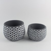 Fournisseur chinois de pots de fleurs en ciment décoratifs pour l'extérieur, faits à la main, écologiques, durables, pour pépinières, en vente