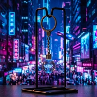Porte-clés en cristal 3D gravé au laser, porte-clés LED lumineux, pendentif pour sac, cadeau de vacances