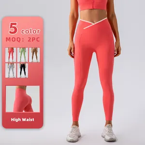 Sportkleding Vrouwen Cross Taille Sportlegging Met Pocket Yoga Fitness Hardlooplegging