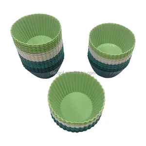 Silicone Baking Cups Reusable Muffin Liners Non-Stick Cup Cake Molds Silicon Cups set for Morandi color Baking Bpa Free