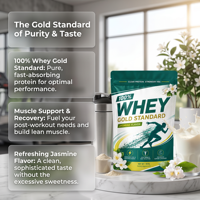 OLLI OEM 100% Whey Gold Standard Protéine en Poudre Saveur Thé Jasmin 24g Protéines Soutien Musculaire Récupération Tonification Minceur 907g