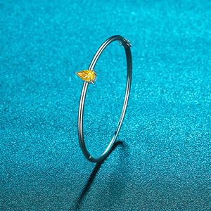 <span class=keywords><strong>Bracelet</strong></span> simple et fin en <span class=keywords><strong>argent</strong></span> sterling 925, <span class=keywords><strong>bracelet</strong></span> épais uni, coupe de perle, 1CT VVS1 GRA, solitaire, moissanite colorée, bijoux pour femmes - Product Image 6