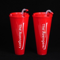 Seau à Popcorn en Plastique Monobloc de 1500 ml Grande Capacité avec Couvercle et Paille, Design Avengers, et Gobelet à Poulet Frit Personnalisé