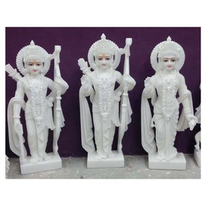 Pure White Makrana Stone Ram Darbar Murti - Product Image 1