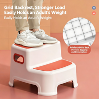 Tabouret antidérapant en plastique écologique pour enfants, double couche, pour toilettes et lavage des mains, repose-pieds pour tout-petits, tabouret domestique pour enfants