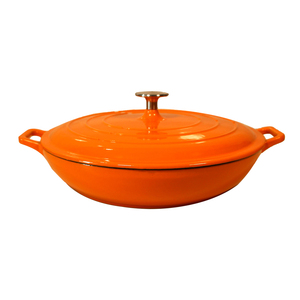 Four hollandais <span class=keywords><strong>en</strong></span> <span class=keywords><strong>fonte</strong></span> émaillée <span class=keywords><strong>jaune</strong></span> de 12.5 ''avec couvercle-Casserole de cuisine polyvalente - Product Image 2