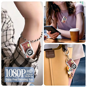 Mini Camera 1080P Video Recording Portable For Children Retro Design Silver <b>White</b> - Product Image 3