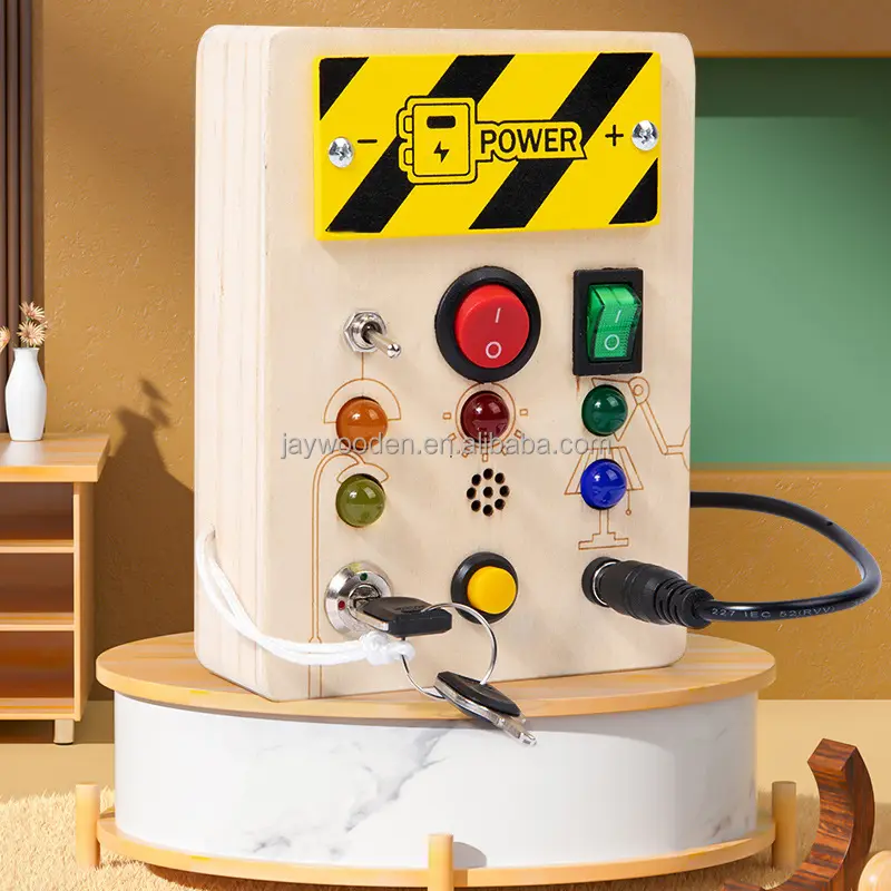 Brinquedo de tabuleiro sensorial de madeira Montessori com interruptor de luz LED Brinquedo criativo para crianças de 2 a 4 anos