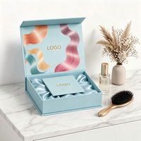 Boîte à perruque de luxe avec logo personnalisé, taille personnalisée, fermeture magnétique en carton, emballage pour extensions de cheveux, boîte cadeau en papier pour perruque avec doublure en satin