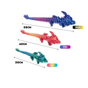 Feeron Serpiente Mítica Dragón Impreso en 3D PLA Degradado Púrpura/Azul Articulado Flexible Duradero Juguete de Moda Personalizado - Product Image 2