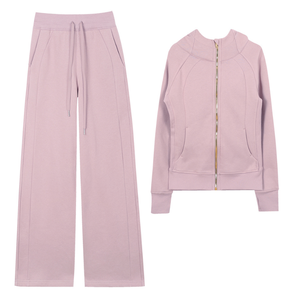 <span class=keywords><strong>Conjunto</strong></span> Deportivo de Alta Calidad para Mujer, Estilo Lululemon, Ajustado, con Cremallera Dorada, Sudadera con Capucha, Traje de Buceo - Product Image 2