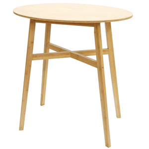 Simple modern minimalist bamboo Nordic round table, small desk, tall creative table, children's dining table, customizable. - Product Image 1