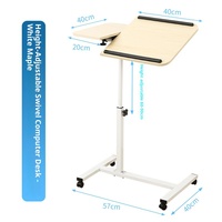 Table relevable - Table de chevet mobile 3-en-1, bureau pliable réglable, bureau de lit, bureau d'ordinateur paresseux pour canapé et bureau