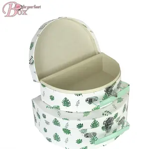 Round gift Suitcase boxes summer semicircle leaf handle gold stamping Suitcase Box