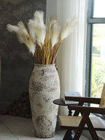 Grand vase vintage en céramique, style colonne, pour décoration intérieure, arrangement floral, culture hydroponique extérieure et culture en terreau