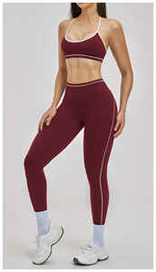 Conjunto de Yoga Reversible de Talla Grande con Logo Frontal de la Misma <span class=keywords><strong>Marca</strong></span> al por Mayor para Mujer, Leggings Deportivos de Cintura Alta para Entrenamiento, Pilates y Gimnasio, 2 Piezas - Product Image 3