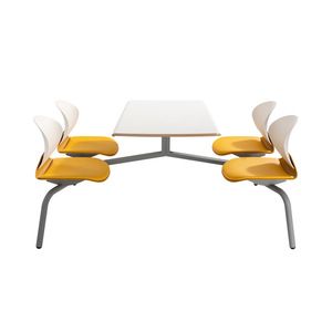 Juego de sillas de mesa de comedor integradas Sanangle, diseño moderno para 4 personas, uso comercial en restaurantes, escuelas, cafeterías para empleados - Product Image 5