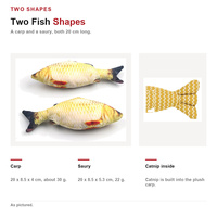 Jouet à mâcher en peluche en forme de poisson simulé avec herbe à chat pour chats, aide à la dentition, jouet pour animaux de compagnie en forme de faux poisson