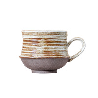 Mug en grès rétro vintage transfrontalier, pour usage domestique en Chine, en céramique, pour eau, café et latte art américain, avec logo personnalisé