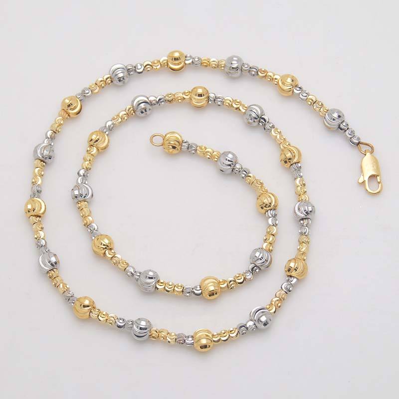 Kalung manik-manik lapis sampanye 18K tembaga Kamboja rantai leher Choker  45 CM untuk pabrik perhiasan wanita grosir