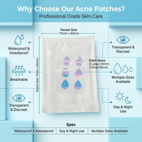 Patch anti-acné WaterDropCare, patch hydrocolloïde en forme de goutte d'eau pour une guérison rapide, design invisible, fabrication OEM/ODM