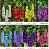 Bunga Buatan Simulasi Bunga Wisteria untuk Koridor Pernikahan, Cabang Gantung, Grosir Bunga Buatan