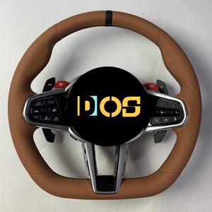 Volant en cuir blanc avec garniture en carbone pour <span class=keywords><strong>BMW</strong></span> F10 F20 F30 F31 F32 M3 F80 M4 F82 M2 F87 E70 E90 E92 - Product Image 3