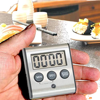 Timer Dapur Digital Kronometer Digital Magnetik Layar LCD Jam Alarm Magnet Digital Stopwatch Hitung Mundur Memasak