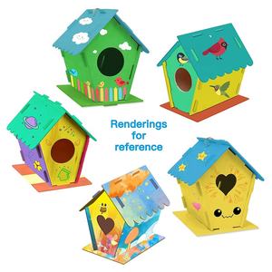 Hot Koop Nieuwe <span class=keywords><strong>Unfinished</strong></span> Houten Vogel Huis Diy Vogel Huizen Voor Kids Custom Houten Vogelhuisjes - Product Image 5