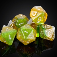 Pour dés polyédriques personnalisables avec logos ensemble de 7 pièces rempli de résine pour les jeux D & D Demon Series & Dragons