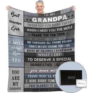 <b>Blue</b> Quilted Grandma Quotes Flannel <b>Blanket</b> <b>Throw</b> <b>Blanket</b> Nap <b>Blanket</b> Machine Washable Fade Resistant for Bedroom Living Room - Product Image 4