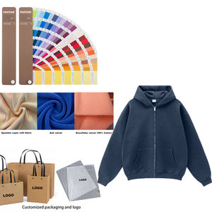 Factory Kids Clothing <span class=keywords><strong>Stores</strong></span> Logotipo personalizado 345G Sudadera con capucha con cremallera ponderada 13 colores Ropa para niños de rizo francés suelta de gran tamaño - Product Image 2